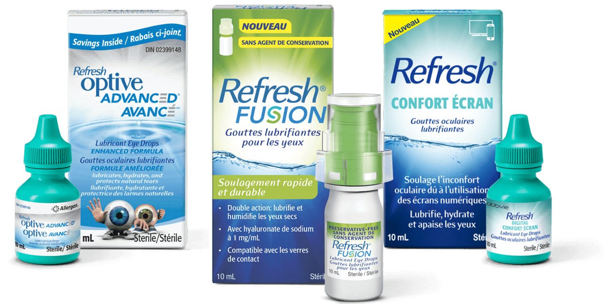 Refresh Optive AVANCÉ Refresh Optive FUSION® Refresh® CONFORT ÉCRAN